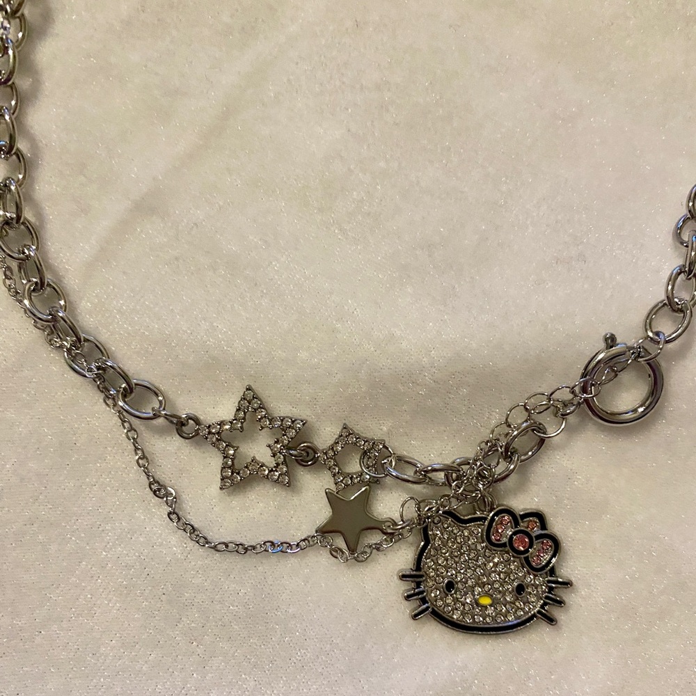 Hello Kitty Double Chains Stars Necklace